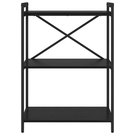 Hyllsystem 60 x 30 x 85 cm Konstruerat trä Svart Ek
