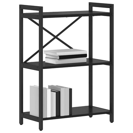 Hyllsystem 60 x 30 x 85 cm Konstruerat trä Svart Ek