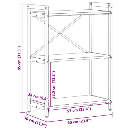 Hyllsystem 60 x 30 x 85 cm Konstruerat trä Gammalt trä