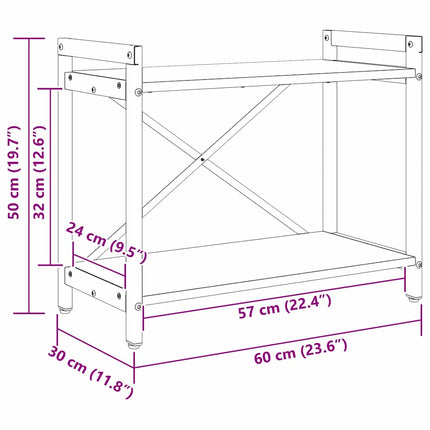 Hyllsystem 60 x 30 x 50 cm Konstruerat trä Rökt ek