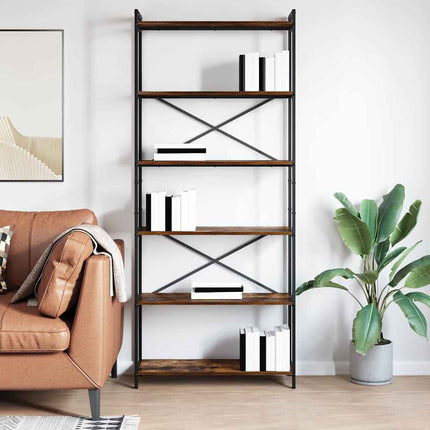 Hyllsystem Rökt ek 80 x 30 x 189,5 cm Konstruerat trä