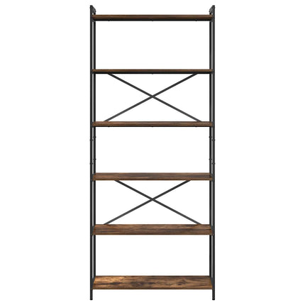 Hyllsystem Rökt ek 80 x 30 x 189,5 cm Konstruerat trä