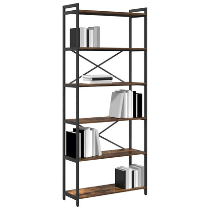 Hyllsystem Rökt ek 80 x 30 x 189,5 cm Konstruerat trä