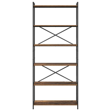 Hyllsystem 80 x 30 x 189,5 cm Konstruerat trä Gammalt trä