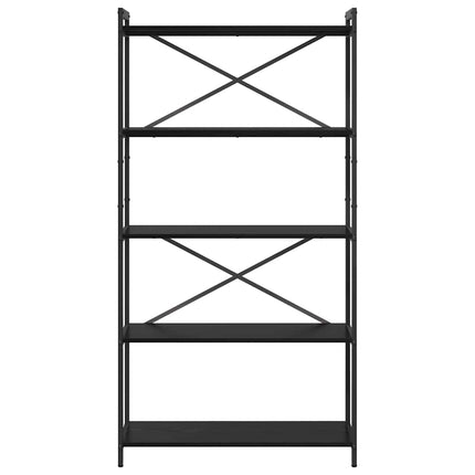 Hyllsystem 80 x 30 x 155 cm Konstruerat trä Svart Ek