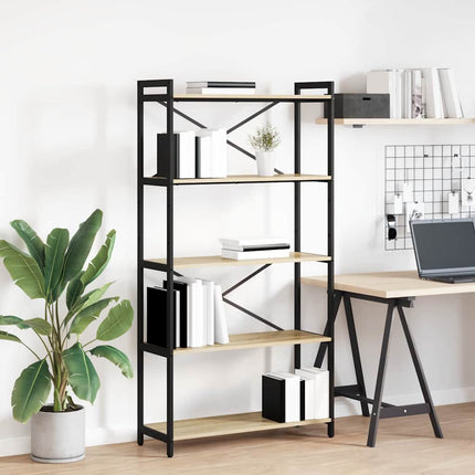 Hyllsystem Sonoma-ek 80 x 30 x 155 cm Konstruerat trä