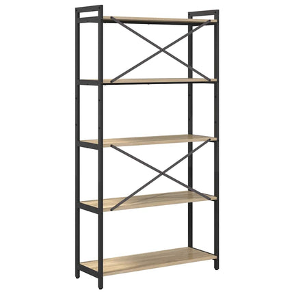 Hyllsystem 80 x 30 x 155 cm Konstruerat trä Sonoma-ek