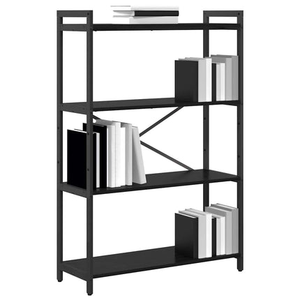 Hyllsystem 80 x 30 x 120 cm Konstruerat trä Svart Ek