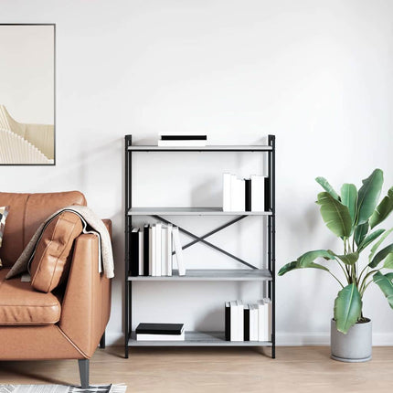 Hyllsystem 80 x 30 x 120 cm Konstruerat trä Grå sonoma