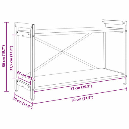 Hyllsystem 80 x 30 x 50 cm Konstruerat trä Sonoma-ek