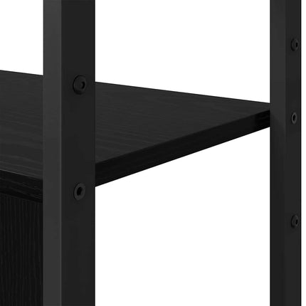 Hyllsystem Svart Ek 80 x 30 x 155,5 cm Konstruerat trä