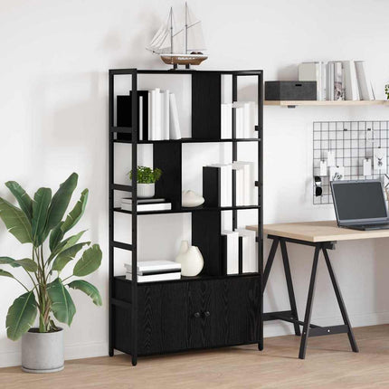 Hyllsystem Svart Ek 80 x 30 x 155,5 cm Konstruerat trä