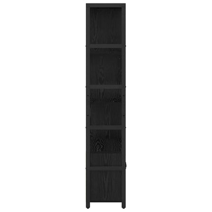 Hyllsystem 80 x 30 x 155,5 cm Konstruerat trä Svart Ek
