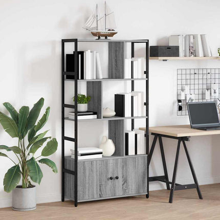 Hyllsystem Grå sonoma 80 x 30 x 155,5 cm Konstruerat trä