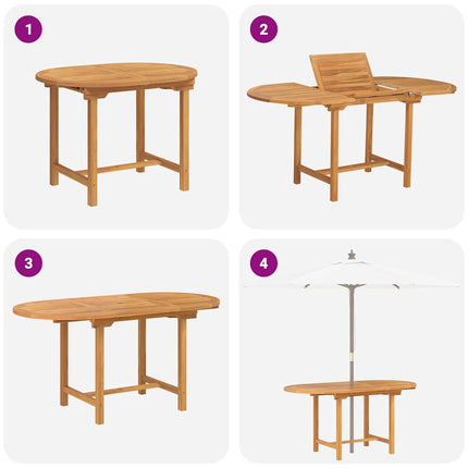 Trädgårdsmöbelset 7 pcs Brun Massivt teakträ