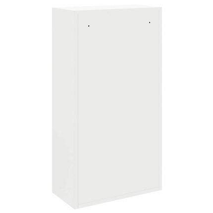 Paketbox med lagring med dörr med lås Vit 44 x 22 x 82 cm Stål