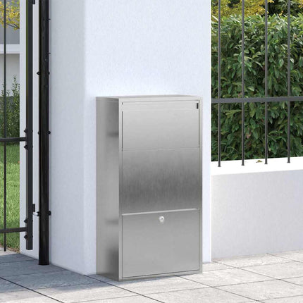 Paketbox med lagring Silver 44 x 22 x 82 cm Rostfritt stål