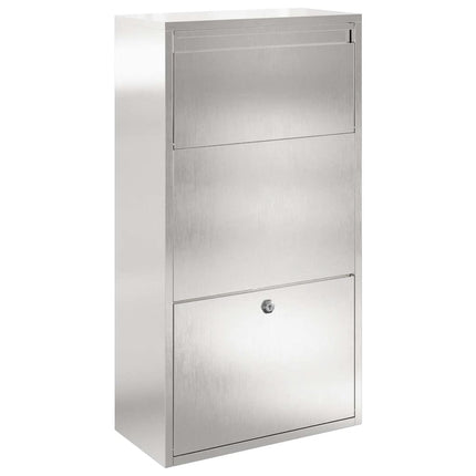 Paketbox med lagring Silver 44 x 22 x 82 cm Rostfritt stål
