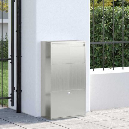 Paketbox med lagring Silver 44 x 22 x 82 cm Galvaniserat Stål