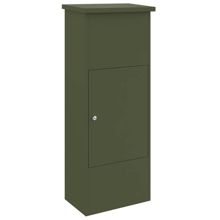 Paketbox med lagring med lås Olivgrön 44,5 x 29 x 110,5 cm Stål