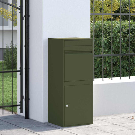 Paketbox med lagring med dörr Olivgrön 41 x 38 x 103 cm Stål