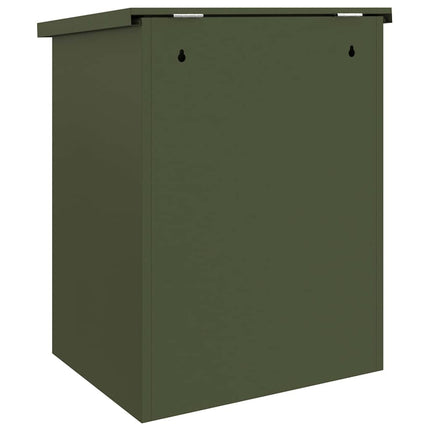 Paketbox med lagring med dörr Olivgrön 47,5 x 38 x 59 cm Stål