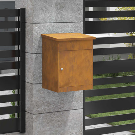 Paketbox med dörr Rostig 47,5 x 38 x 59 cm Väderbeständig stål