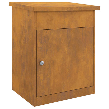 Paketbox med dörr Rostig 47,5 x 38 x 59 cm Väderbeständig stål