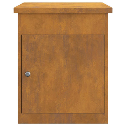 Paketbox med dörr Rostig 47,5 x 38 x 59 cm Väderbeständig stål