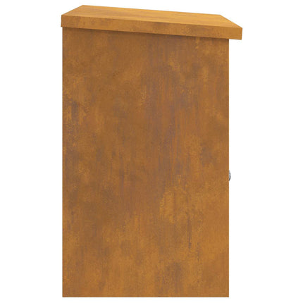 Paketbox med dörr Rostig 47,5 x 38 x 59 cm Väderbeständig stål