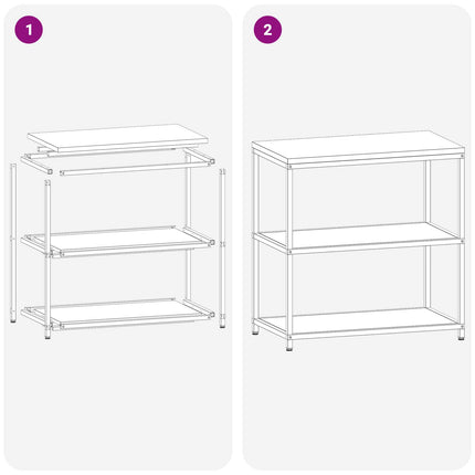 Kök Hyllsystem HATTEM Svart 90 x 50 x 92 cm Stål