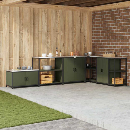 Kök Hyllsystem HATTEM Olivgrön 90 x 50 x 92 cm Stål