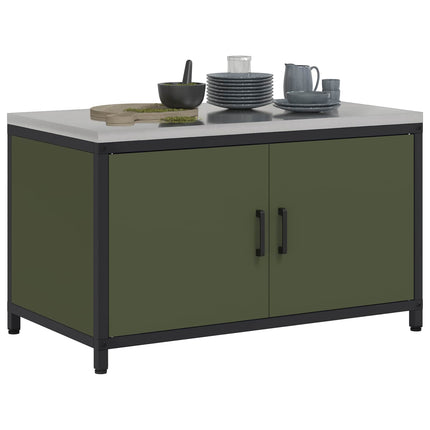 Köksförvaring HATTEM Olivgrön 90 x 50 x 53 cm Stål