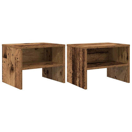 Nattduksbord 2 pcs Gammalt trä 40 x 40 x 30 cm Konstruerat trä