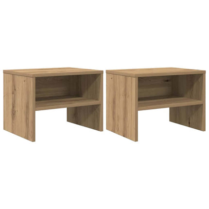 Nattduksbord 2 pcs artisan ek 40 x 40 x 30 cm Konstruerat trä