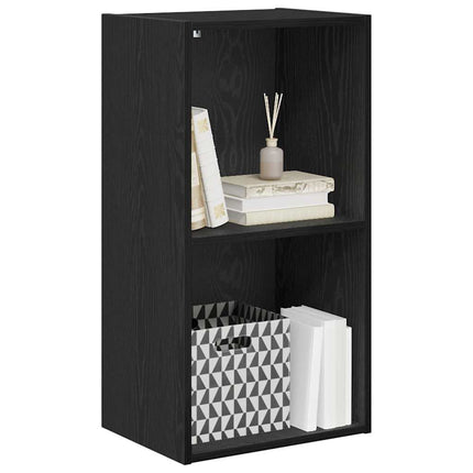 Hyllsystem 2 nivåer 40 x 30 x 77 cm Konstruerat trä Svart Ek