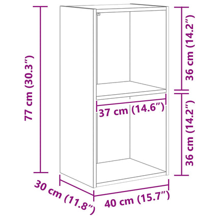 Hyllsystem Svart Ek 40 x 30 x 77 cm Konstruerat trä