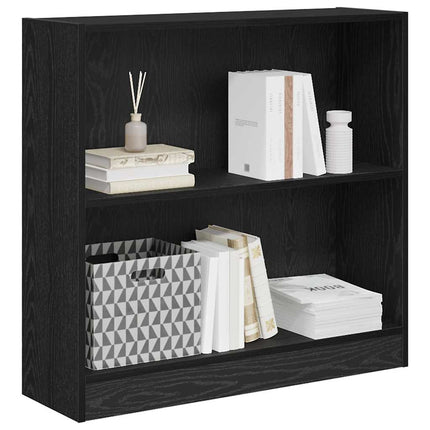 Hyllsystem 80 x 24 x 76 cm Konstruerat trä Svart Ek