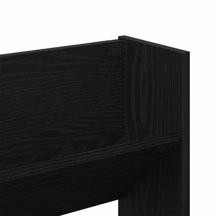Skoskåp med hylla Svart Ek 82 x 18 x 60 cm Konstruerat trä