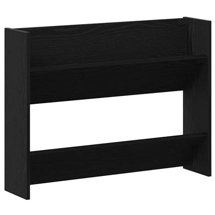 Skoskåp med hylla Svart Ek 82 x 18 x 60 cm Konstruerat trä