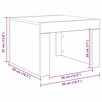 Kaffeebord Gammalt trä 50 x 50 x 35 cm Konstruerat trä