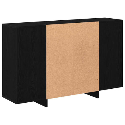Sideboard Svart Ek 120 x 30 x 75 cm Konstruerat trä