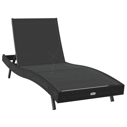 Solstol 3 pcs Svart 197 x 70 x 82 cm konstrotting