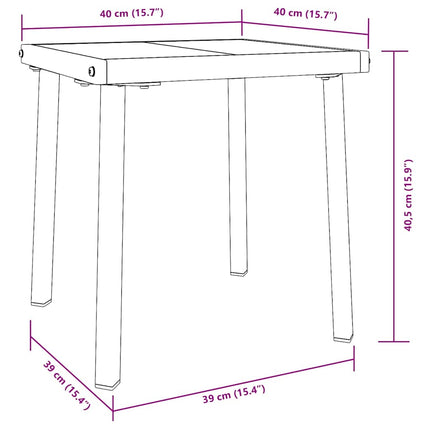 Solstol 3 pcs Svart 197 x 70 x 82 cm konstrotting
