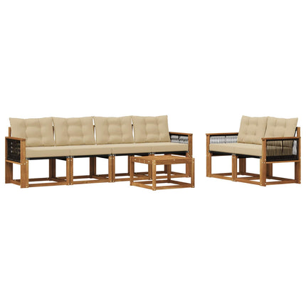 Utomhussoffset 7 st Naturlig och Beige