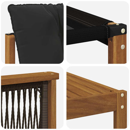 Utomhussoffset med kudde 7 pcs Naturlig och svart