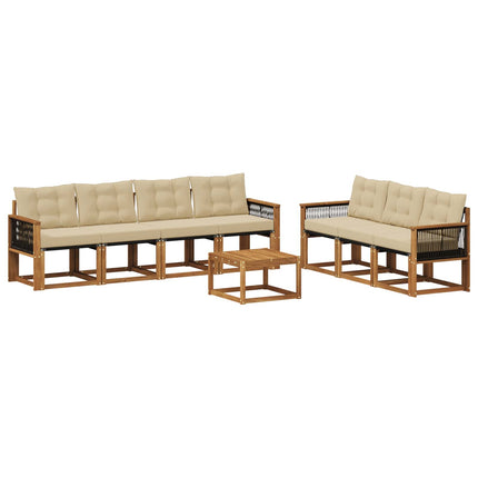 Utomhussoffset med kudde 8 pcs Naturlig och Beige