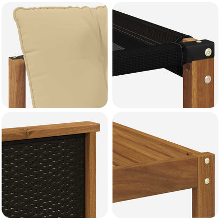 Utomhussoffset med kudde 9 pcs Naturlig och Beige