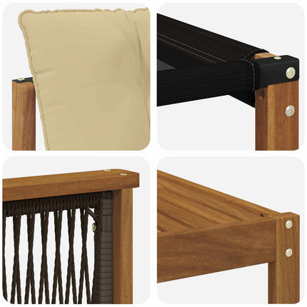 Utomhussoffset med kudde 9 pcs Naturlig och Beige