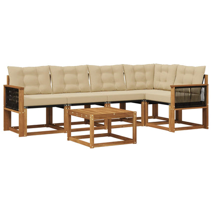 Utomhussoffset 6 st Naturlig och Beige